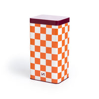 Airtight Tin Storage Container: Check Orange