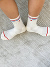 Le Bon Shoppe - Embroidered Boyfriend socks: MILK + HEART