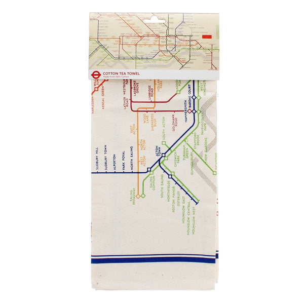 Cotton Tea Towel - TFL Heritage Tube Map