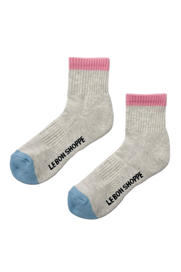 Color Block Girlfriend Socks - Grey/Pink