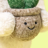 Cream Bunny with Plant