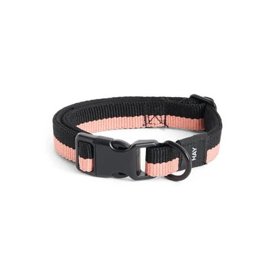 Dog Collar Flat M/L - Pink/Black