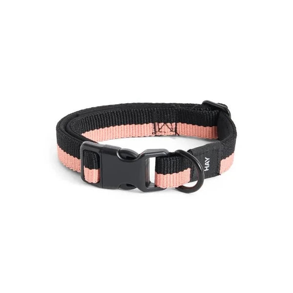 Dog Collar Flat M/L - Pink/Black