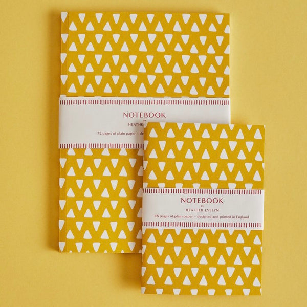 Heather Evelyn - A5 Notebook - Triangle Yellow