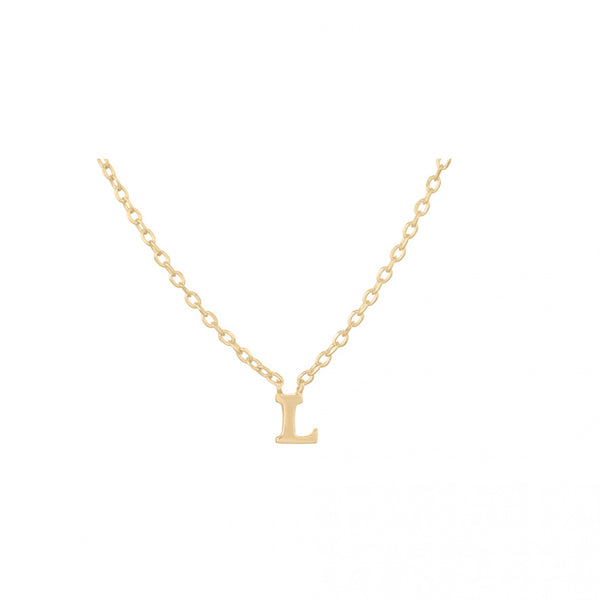 Note Necklace - Letter L - Gold