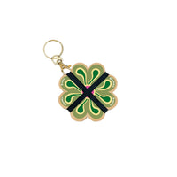 Keyring Flower Press - Greens & Yellows