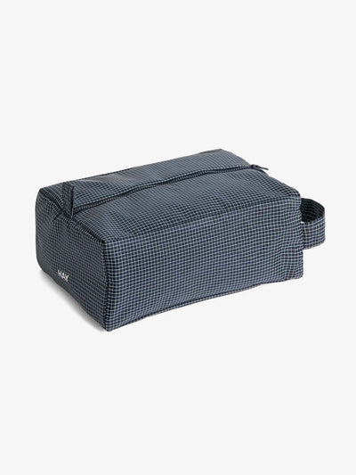 Grid Wash Bag - Medium - Dark Blue