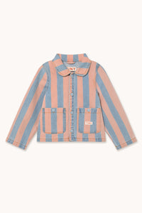 Pink Stripes Denim Jacket