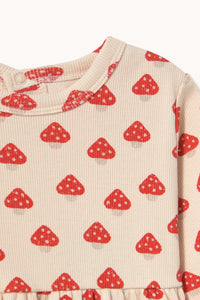 Mini Mushrooms Rib Baby Dress