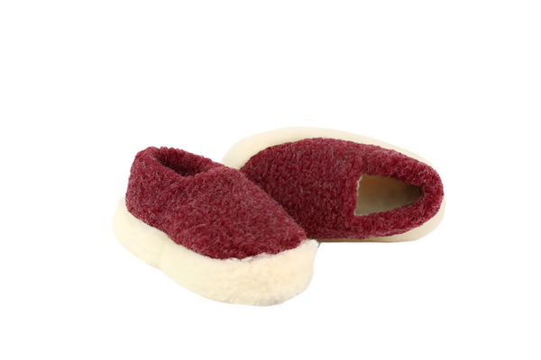 Wool Slippers - Dark Red