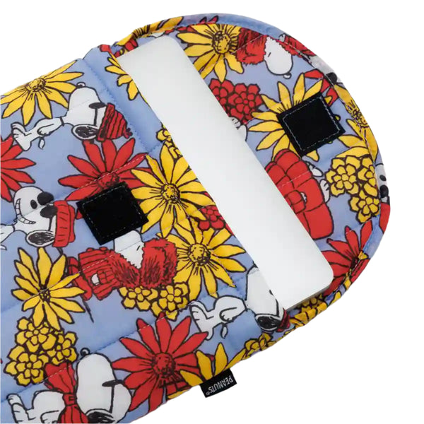 Puffy Laptop Sleeve 13"14"- Floral Snoopy