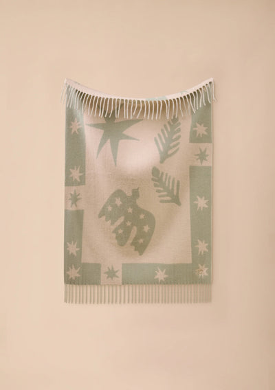 Lambswool Baby Blanket in Sage Folk