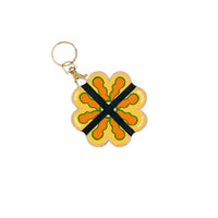Keyring Flower Press - Greens & Yellows