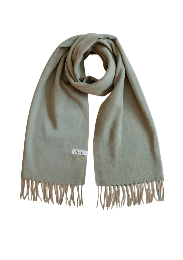 Lambswool Oversized Scarf in Olive