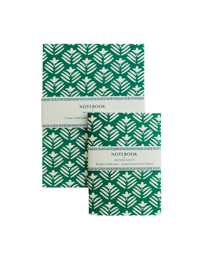 Heather Evelyn - A5 Notebook - Flower Green