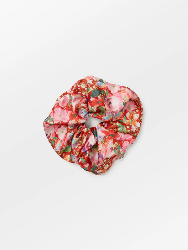 Floral Mega Scrunchie - Salsa Red