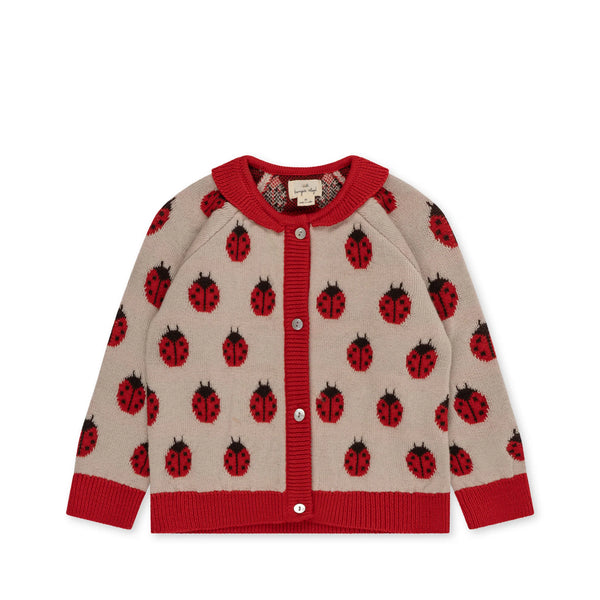 Knit Cardigan - Ladybug