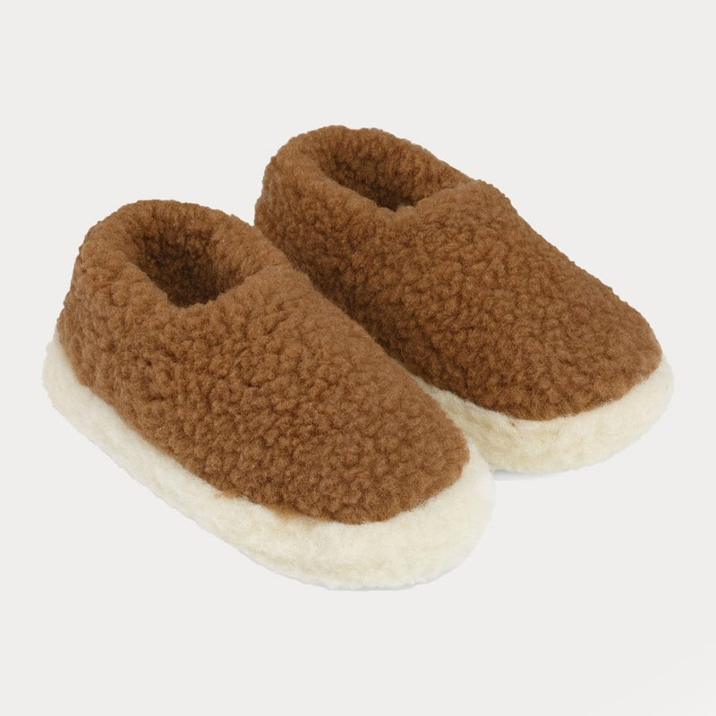 Wool Slippers Brown Gently Elephant