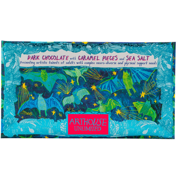 Bat Mates Dark Chocolate Bar with Caramel & Sea Salt