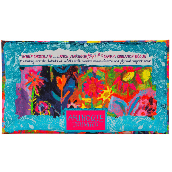 Sunflowers in the Hills White Chocolate with Lemon, Meringue, Popping Candy & Cinnamon Biscuit