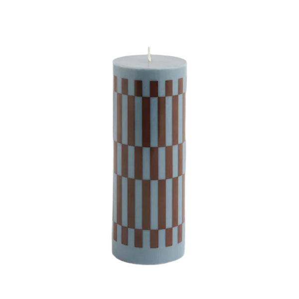 Medium Column Candle - Anthrachite/Bordeaux