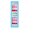 Archivist - Red and Pink Stripe Dinner Candle - Box of 4
