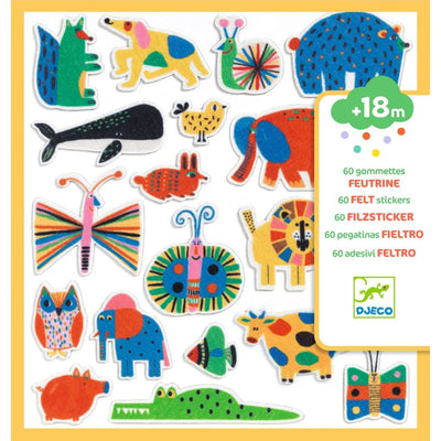 Textured Stickers - 60 Felt Animals Everywhere