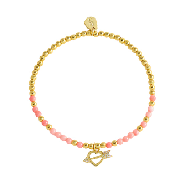 Cupid Heart Stretch Sienna Bracelet - Gold