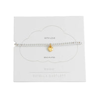 Sienna Beaded Puffy Heart Charm Bracelet - Gold & Silver Plated