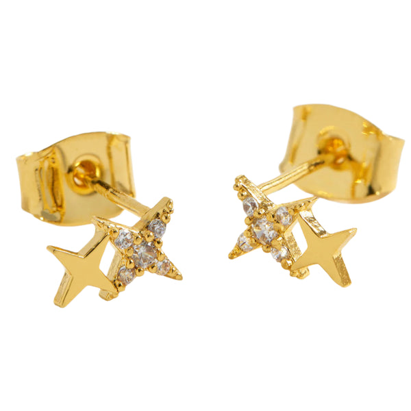 Duo Star Studs - Gold