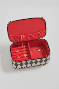Mini Jewellery Box - Harlequin Print (Black/Ivory)