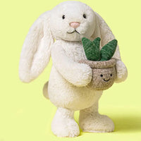 Cream Bunny with Plant