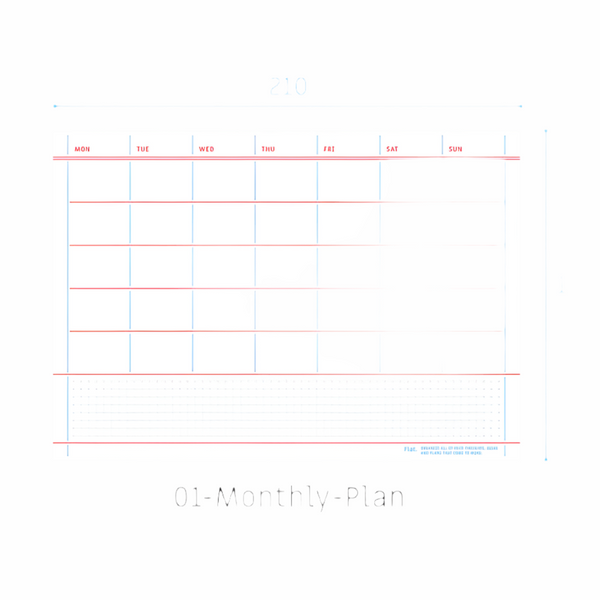 Flat Notepad (A5) Monthly