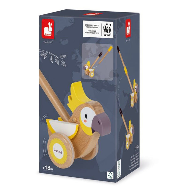 Janod - Push Along Cockatoo