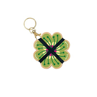 Keyring Flower Press - Greens & Yellows