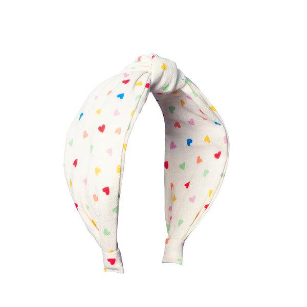 Rainbow Heart Knotted Headband