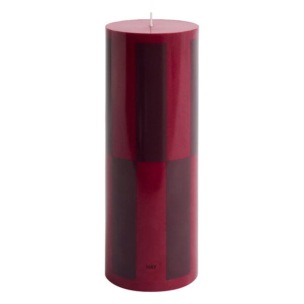 Column Candle - Large - Wine with Bordeaux Large Check