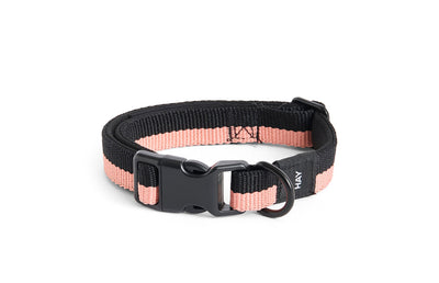 Dog Collar Flat S/M - Pink/Black