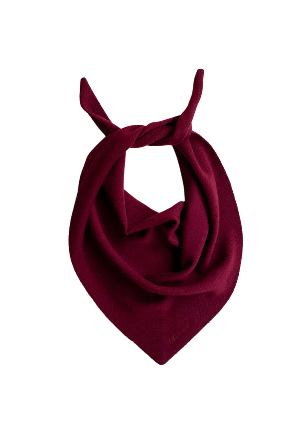 Merino Triangle Scarf - Burgundy