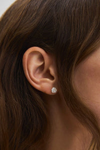 Small Rose Earsticks - Silver Plated