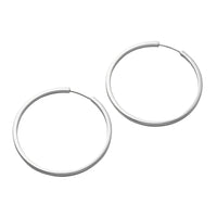 Large Circle Line Hoops - Silver