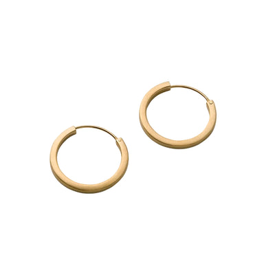 Small Circle Line Hoops - Gold Plated