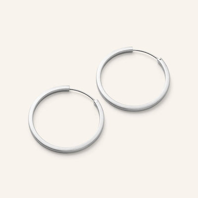 Circle Line Hoops - Silver