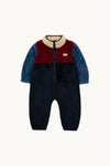 Tinycottons - Colour Block Polar Sherpa One-Piece - Navy/Deep Red