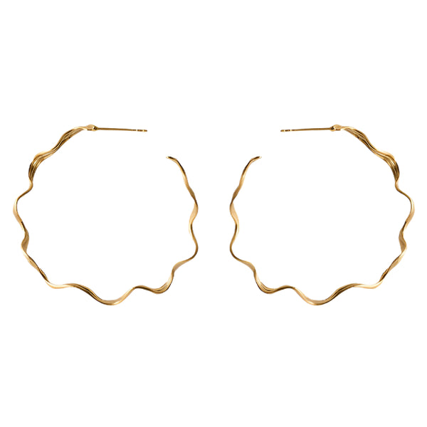 Large Hellir Hoops - Gold Plated