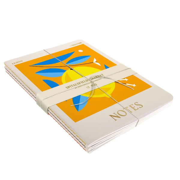 Spitalfields Market Stitched Notebooks - Set Of 3