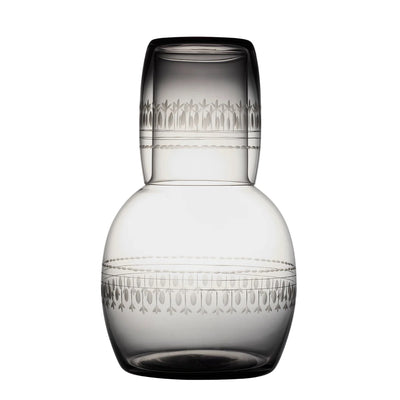 Smoky Carafe Set with Ovals Design