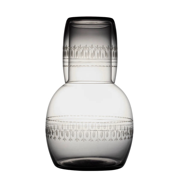 Smoky Carafe Set with Ovals Design
