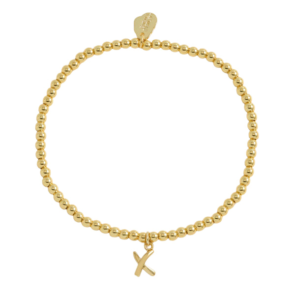 Sienna Beaded Kiss Bracelet - Gold Plated