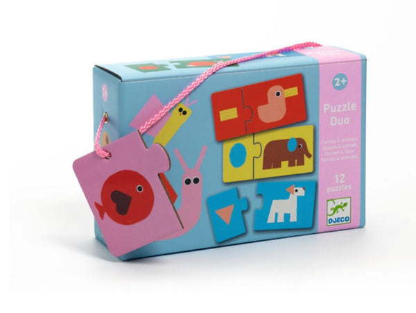 Djeco - Puzzle Duo - Shapes and Animals